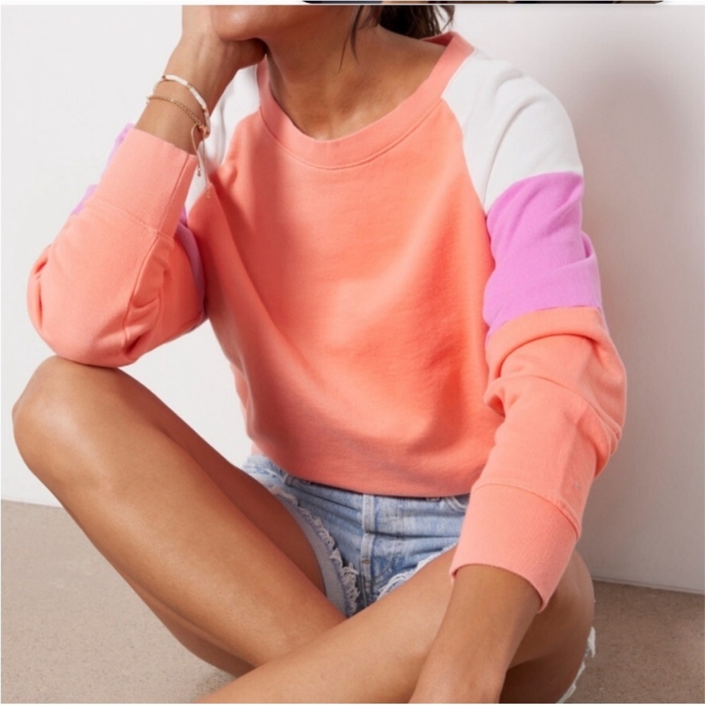 Evereve Grayson Colorblock Pullover Crewneck‎ Sweatshirt Small